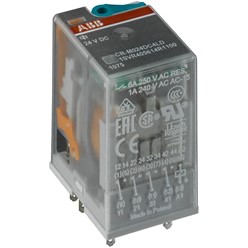 Inplugbaar interface relais CR serie 4c/o,A1-A2=24VDC,gold contacts,di